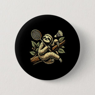 Lazy Sloth Dminton Player Shuttle 1 Ronde Button 5,7 Cm