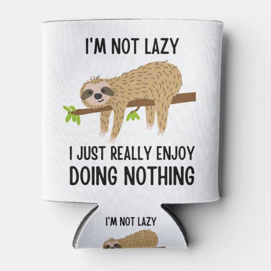 Lazy Sloth Doing Niets Blikjeskoeler (Voorkant)