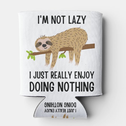 Lazy Sloth Doing Niets Blikjeskoeler (Achterkant)