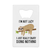 Lazy Sloth Doing Niets Creditkaart Flessenopener (Voorkant)
