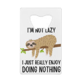 Lazy Sloth Doing Niets Creditkaart Flessenopener (Achterkant)