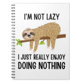 Lazy Sloth Doing Niets Notitieboek (Voorkant)