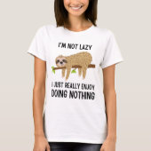 Lazy Sloth Doing Niets T-shirt (Voorkant)