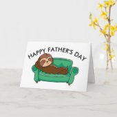 Lazy Sloth Funny Fathers Day gepersonaliseerd Kaart (Gele Bloem)