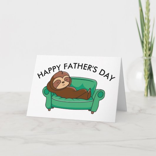 Lazy Sloth Funny Fathers Day gepersonaliseerd Kaart (Voorkant)