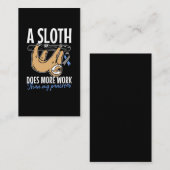 Lazy Sloth Funny Pancreas T1D Diabetes Visitekaartje (Voorkant / Achterkant)