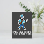 Lazy Sloth Funny Rural Mailman Mail Carrier Briefkaart (Staand voorkant)