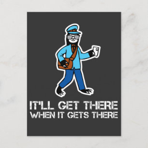 Lazy Sloth Funny Rural Mailman Mail Carrier Briefkaart