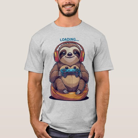 Lazy Sloth Gamer T-shirt (Voorkant)