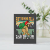 Lazy Sloth Hiking Relax Mountains Camper Humor Briefkaart (Staand voorkant)