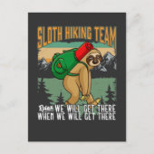 Lazy Sloth Hiking Relax Mountains Camper Humor Briefkaart (Voorkant)