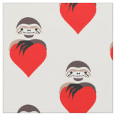 Lazy Sloth Hugging a Red Love Heart Stof (Close Up)