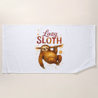 Lazy Sloth in Alcohol Ink Classic T-Shirt Strandlaken
