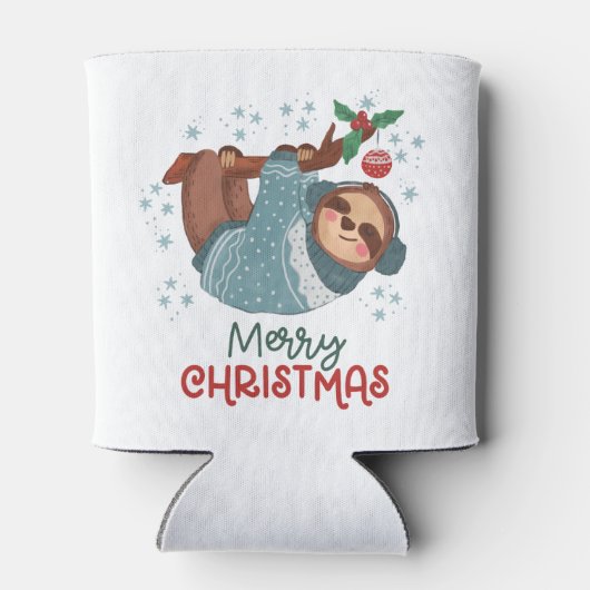 Lazy Sloth Kerstmis Blikjeskoeler (Achterkant)