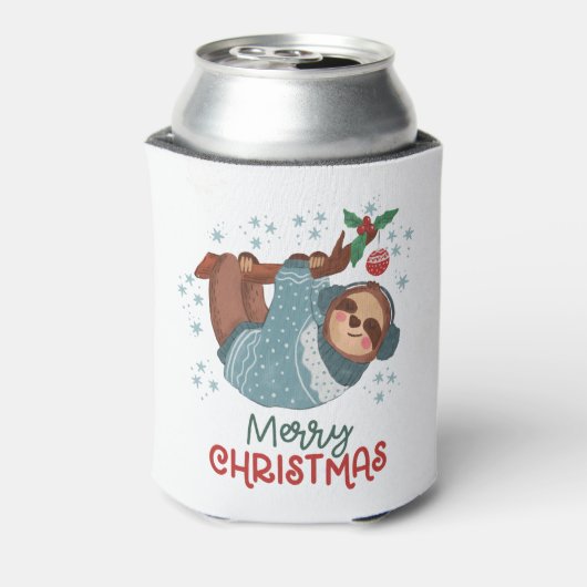 Lazy Sloth Kerstmis Blikjeskoeler (Blikje Achterkant)