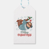 Lazy Sloth Kerstmis Cadeaulabel (Voorkant)