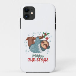 Lazy Sloth Kerstmis Case-Mate iPhone Case