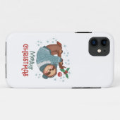 Lazy Sloth Kerstmis Case-Mate iPhone Case (Achterkant (horizontaal))