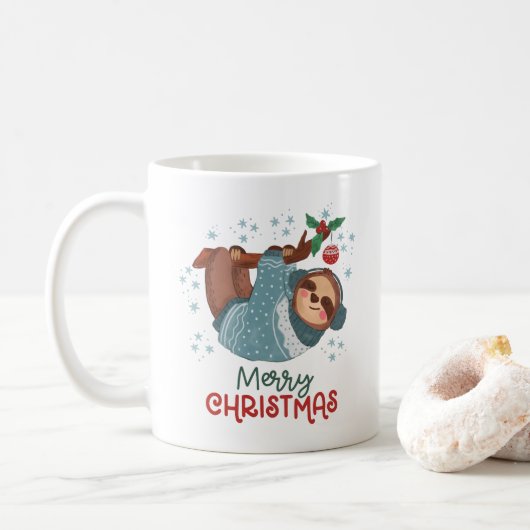 Lazy Sloth Kerstmis Koffiemok (Met donut)