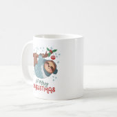 Lazy Sloth Kerstmis Koffiemok (Voorkant links)