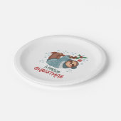 Lazy Sloth Kerstmis Papieren Bordje (Gekanteld)