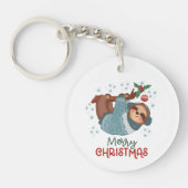Lazy Sloth Kerstmis Sleutelhanger (Voorkant)