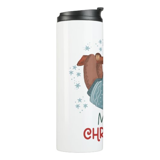 Lazy Sloth Kerstmis Thermosbeker (Gedraaid links)