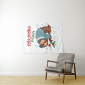 Lazy Sloth Kerstmis Wandkleed (In Situ (horizontaal))