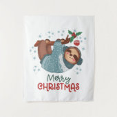 Lazy Sloth Kerstmis Wandkleed (Voorkant)