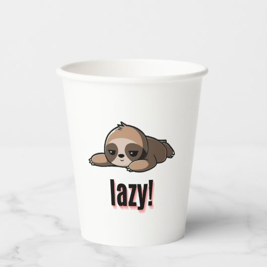 Lazy sloth papieren bekers (Voorkant)