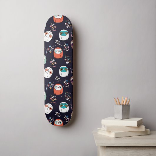 Lazy Sloth Persoonlijk Skateboard (Muurkunst)