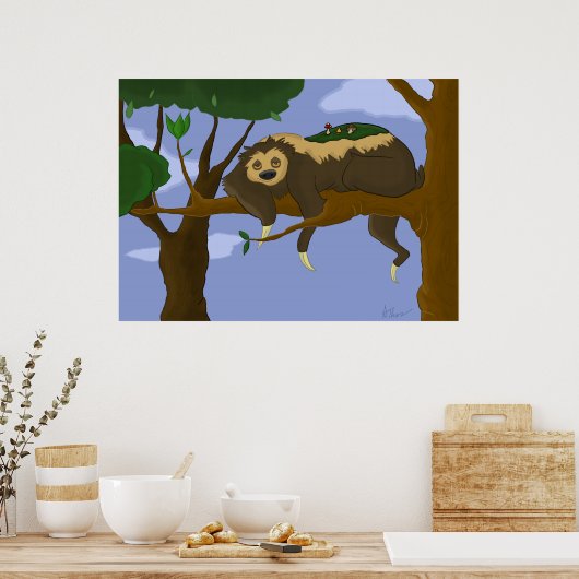 Lazy Sloth Poster (Keuken)