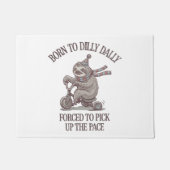 Lazy Sloth Retro Bike Cartoon Deurmat (Voorkant)