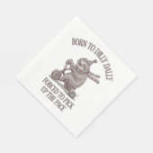 Lazy Sloth Retro Bike Cartoon Servet (Hoek)