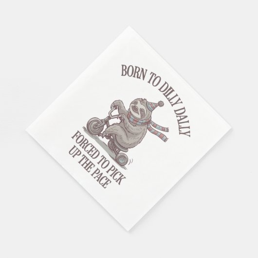 Lazy Sloth Retro Bike Cartoon Servet (Hoek)