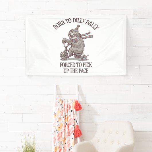 Lazy Sloth Retro Bike Cartoon Spandoek (Insitu)