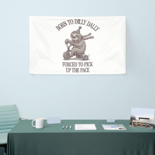 Lazy Sloth Retro Bike Cartoon Spandoek (Beurs)