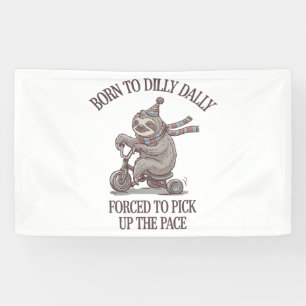 Lazy Sloth Retro Bike Cartoon Spandoek