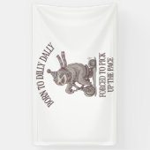 Lazy Sloth Retro Bike Cartoon Spandoek (Verticaal)