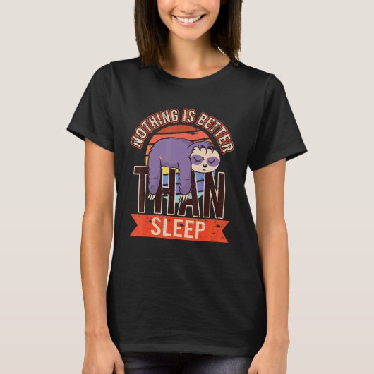 Lazy Sloth Slack Mode Slow Bed Natuur Mammals Habi T-shirt (Voorkant)