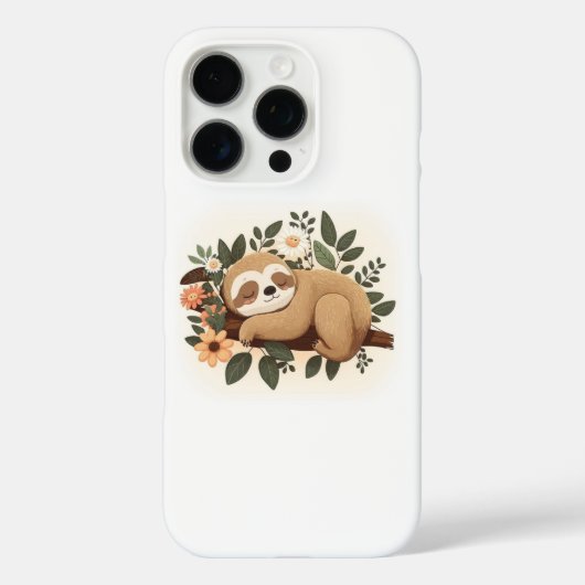 Lazy sloth sleeping on a branch cartoon            Case-Mate iPhone case (Achterkant)