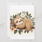Lazy sloth sleeping on a branch cartoon            kaart (Achterkant)