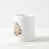 Lazy sloth sleeping on a branch cartoon            magische mok (Center)