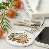 Lazy sloth sleeping on a branch cartoon            sleutelhanger (Voorkant Rechts)