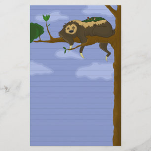 Lazy Sloth Stationery (gereguleerd) Briefpapier