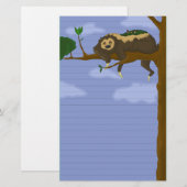 Lazy Sloth Stationery (gereguleerd) Briefpapier (Voorkant / Achterkant)
