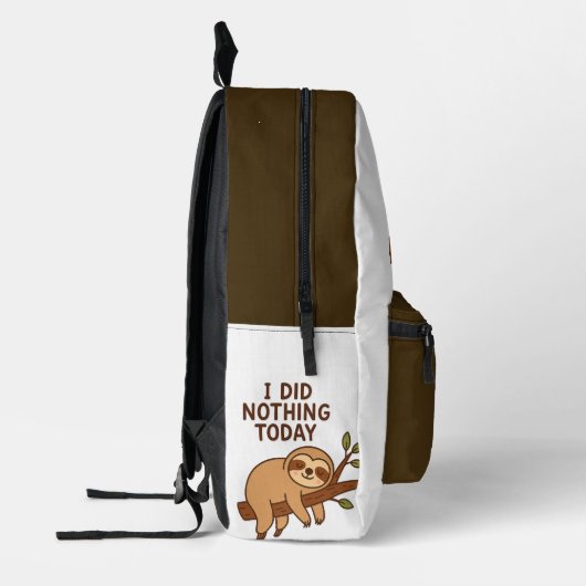 Lazy Sloth Sticker - "Ik heb vandaag niets gedaan" Bedrukte Rugzak (Links)