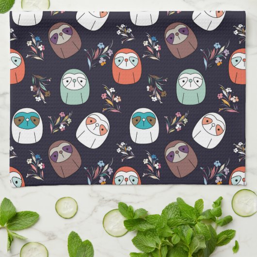 Lazy Sloth Theedoek (Gevouwen)