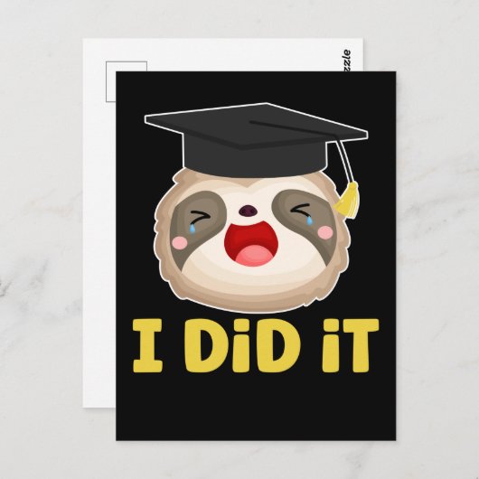 Lazy Student Afstuderen het Afstuderen Slote Briefkaart (Voorkant / Achterkant)