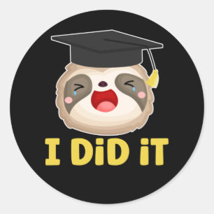 Lazy Student Afstuderen het Afstuderen Slote Ronde Sticker
